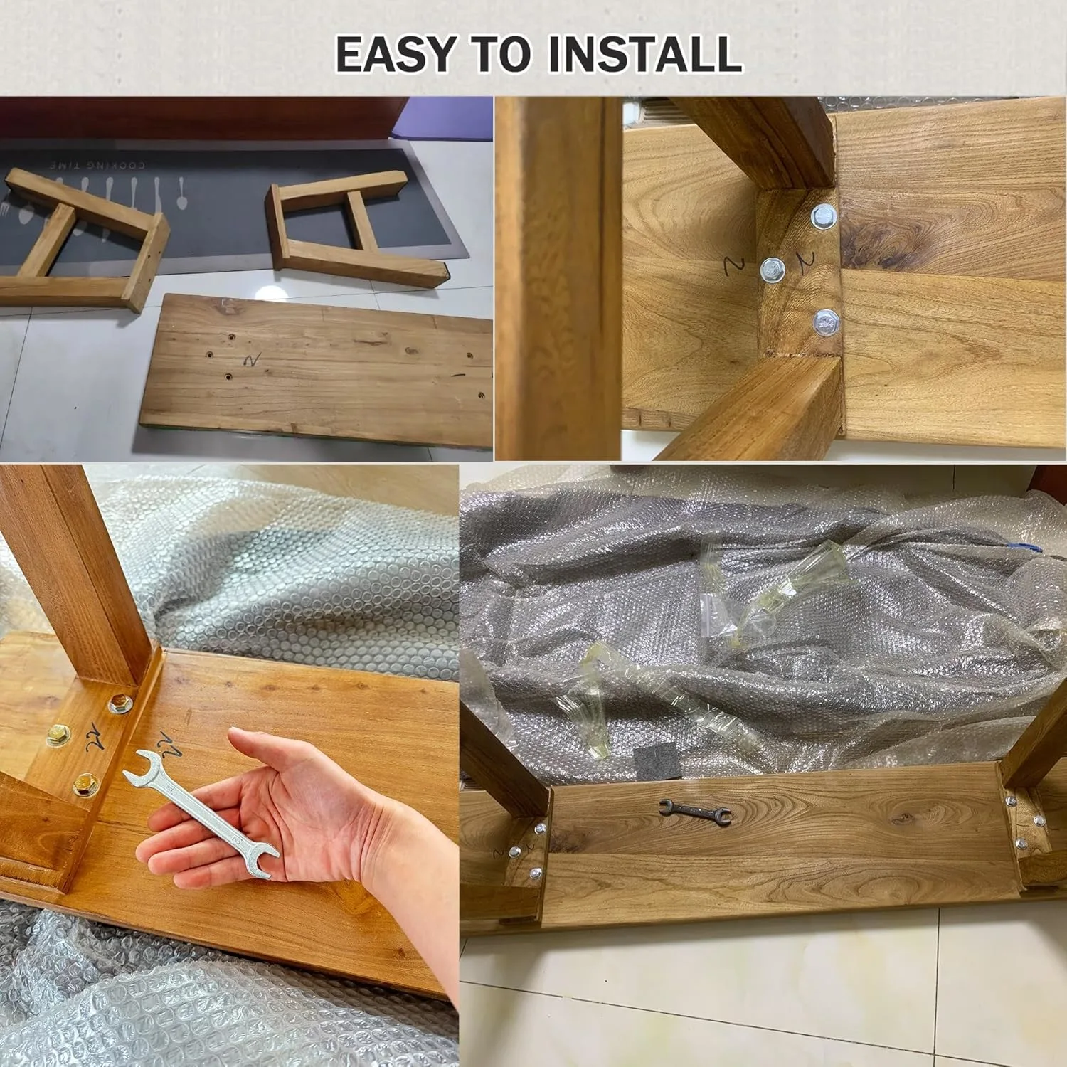 farmhouse wood bench 5