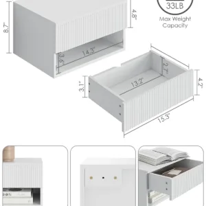 floating nightstand small modern 2