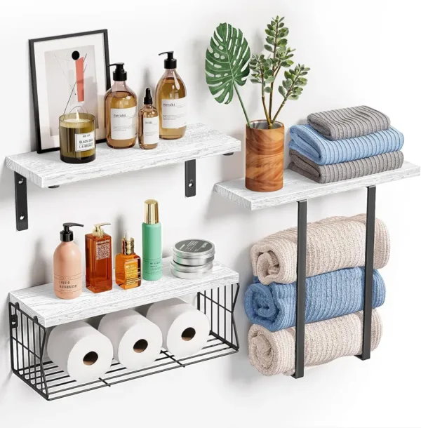 floating shelves towel rack 1