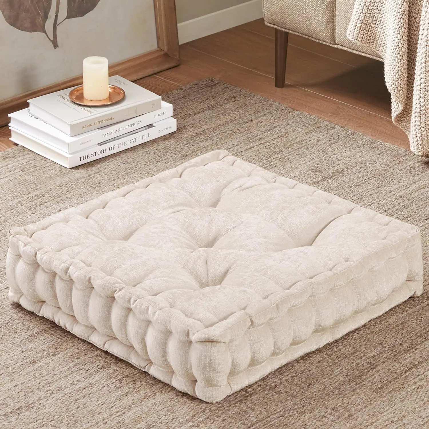floor pillow chenille tufted 2