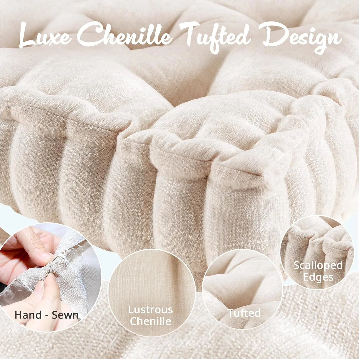 floor pillow chenille tufted 4