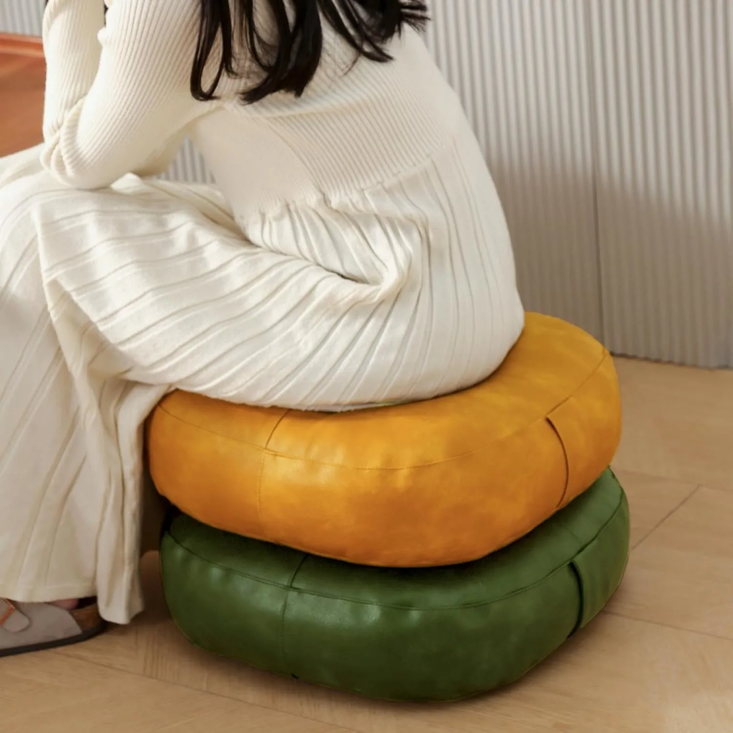 floor pillow pu leather 3