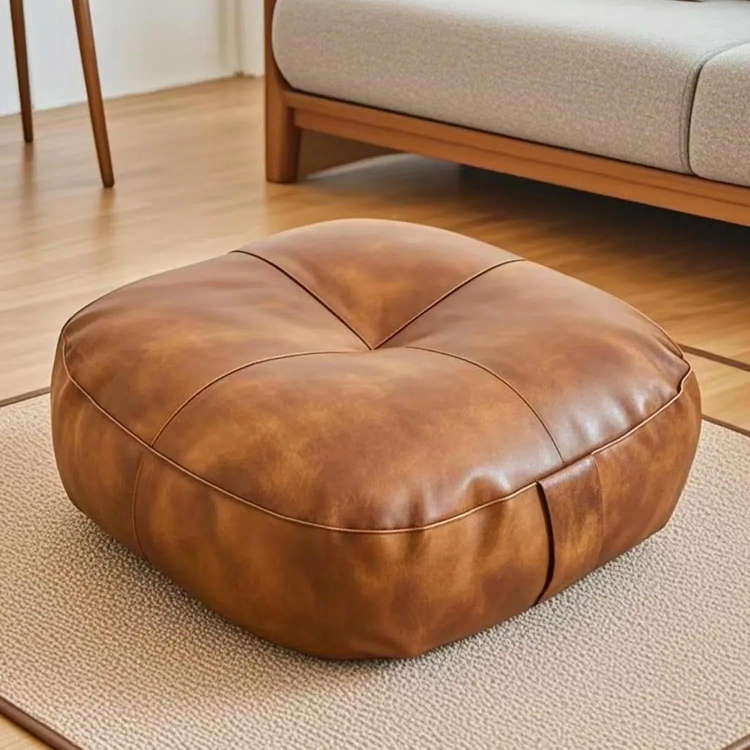 floor pillow pu leather 6