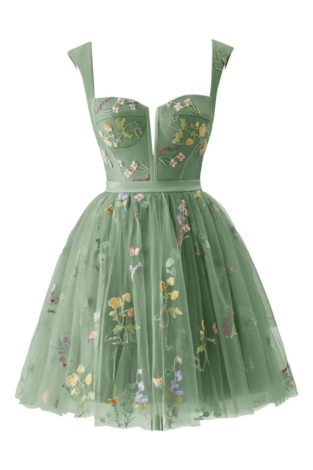 flower embroidery tulle dress 1
