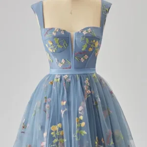 flower embroidery tulle dress 3