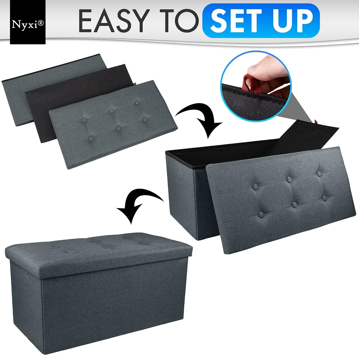 foldable storage ottoman bench 7