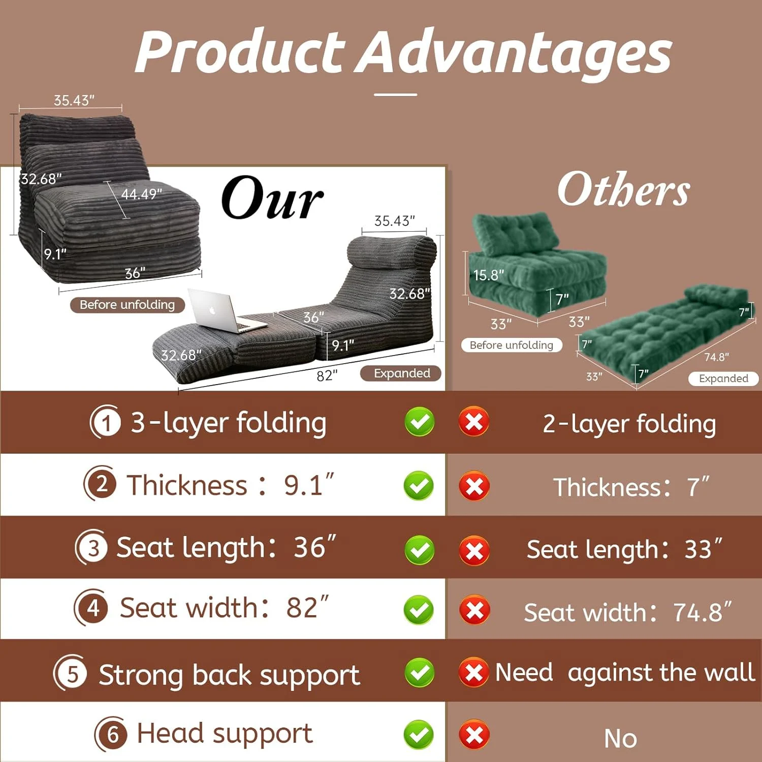 folding sofa bed futon 4