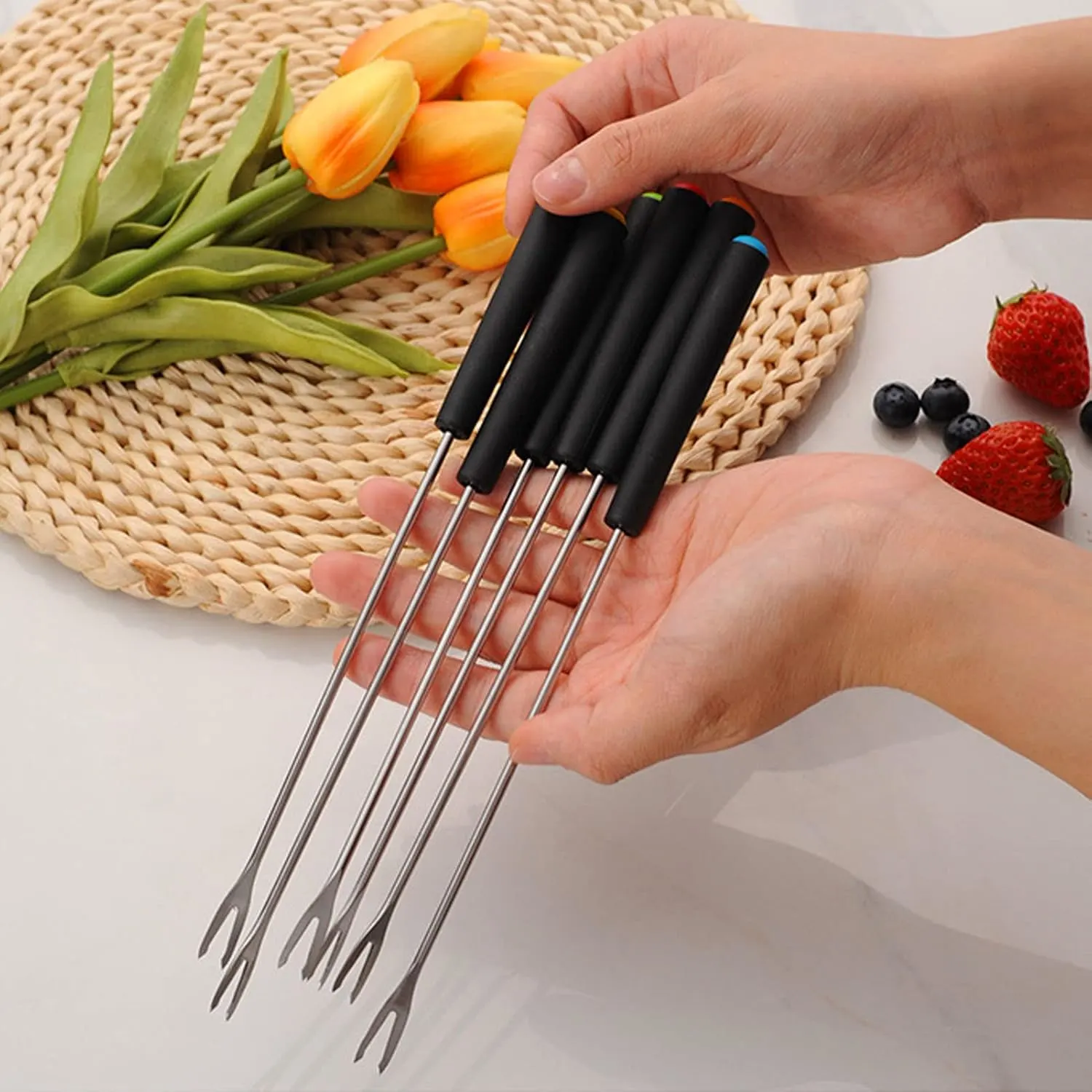fondue forks stainless 5