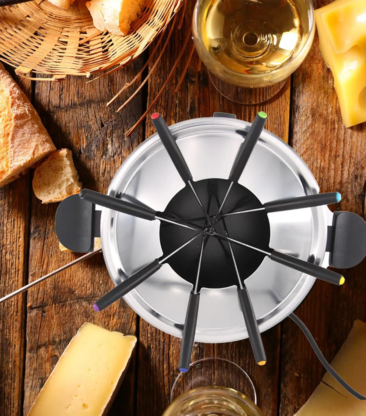 fondue pot electric set 4