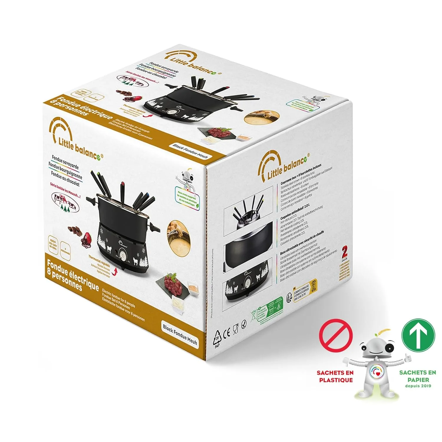 fondue pot electric set 6