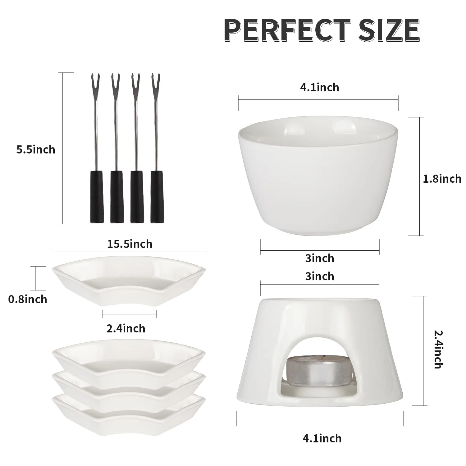 fondue pot set 6