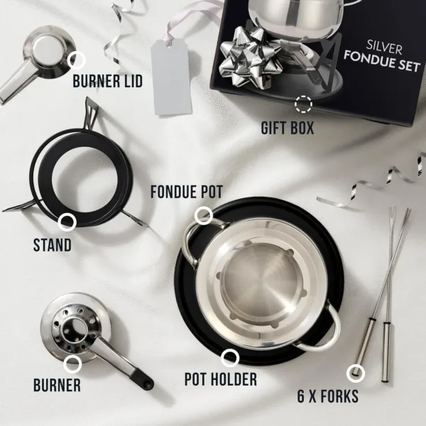 fondue set stainless steel 3