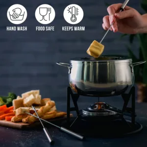 fondue set stainless steel 6