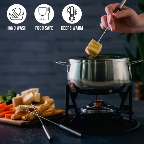 fondue set stainless steel 6