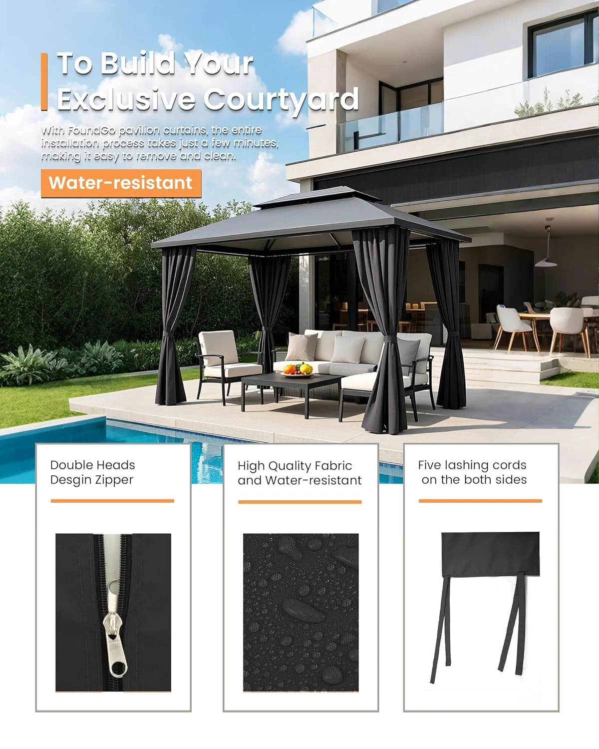 gazebo curtain replacement privacy 5