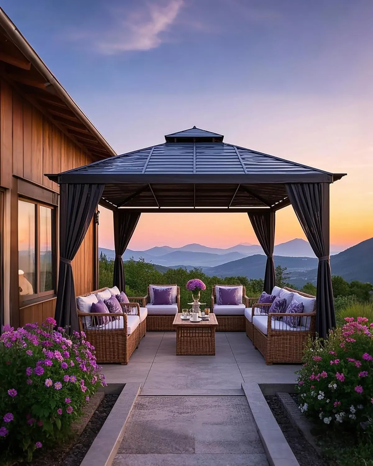 gazebo curtain replacement privacy 7