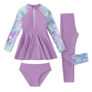 girls modest swimsuit set 1