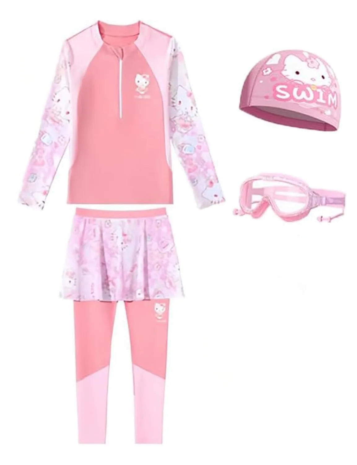 girls modest swimsuit set 7