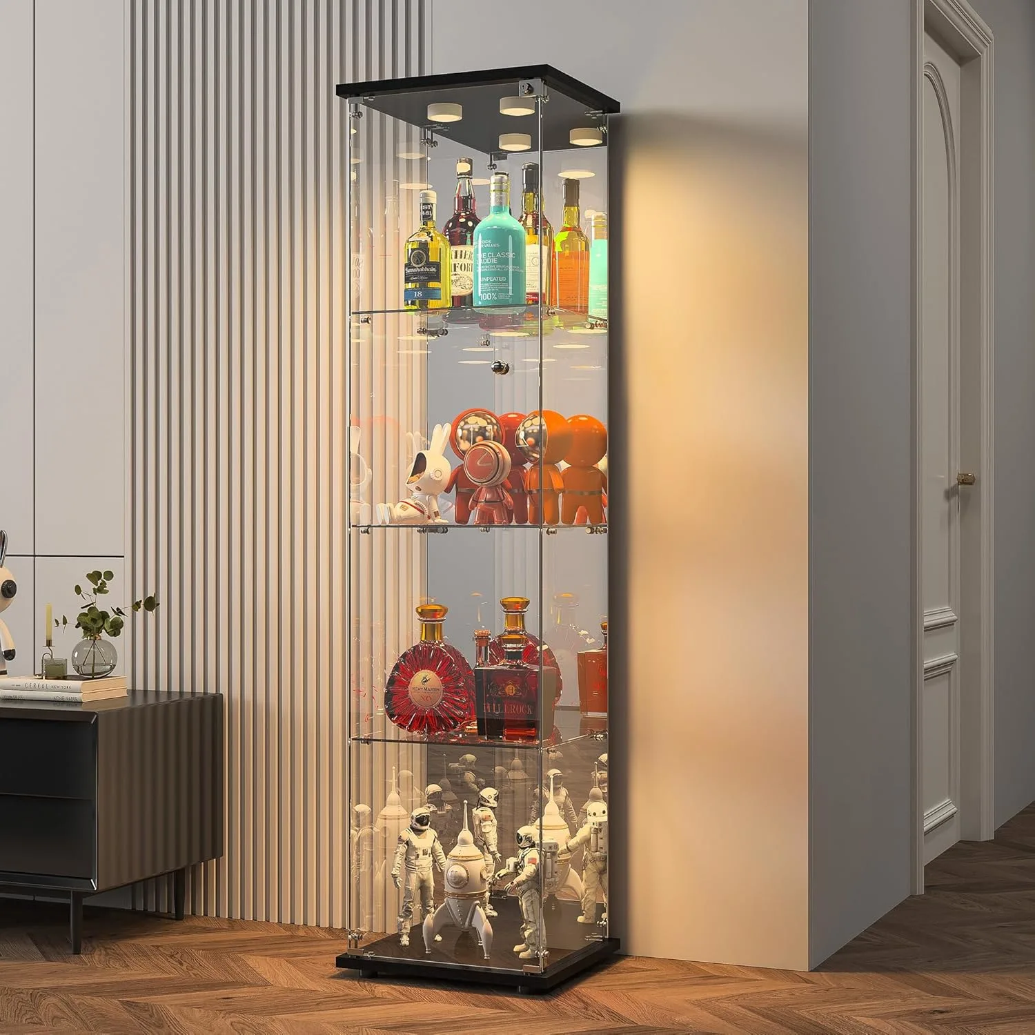 glass display cabinet led 1