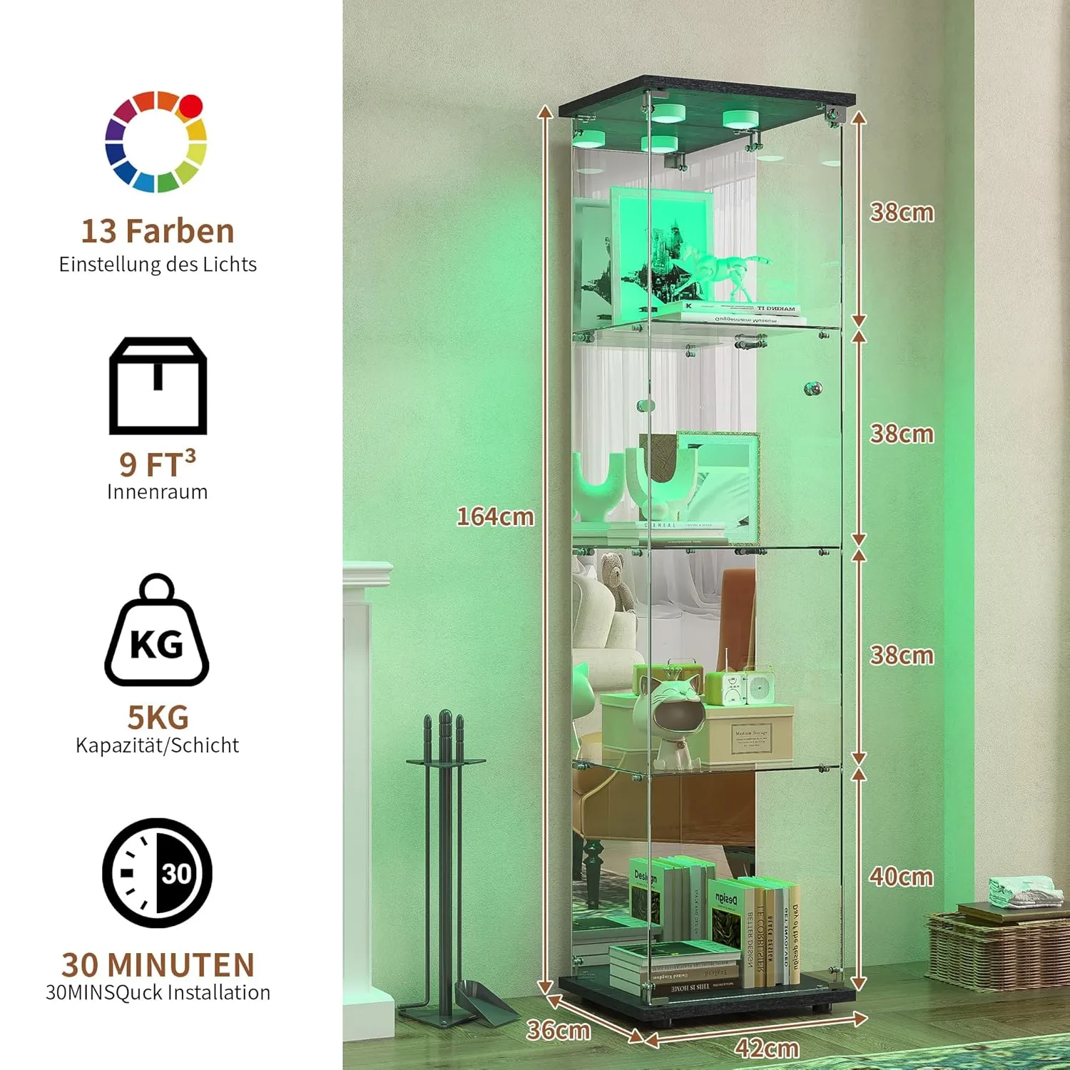 glass display cabinet led 2