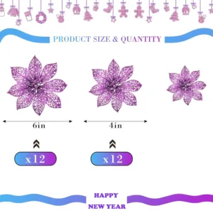 glitter poinsettia flowers 2