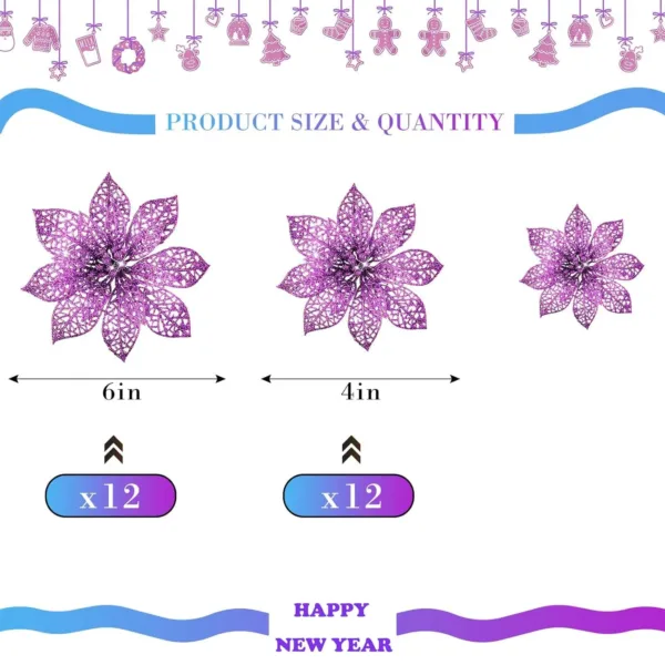 glitter poinsettia flowers 2