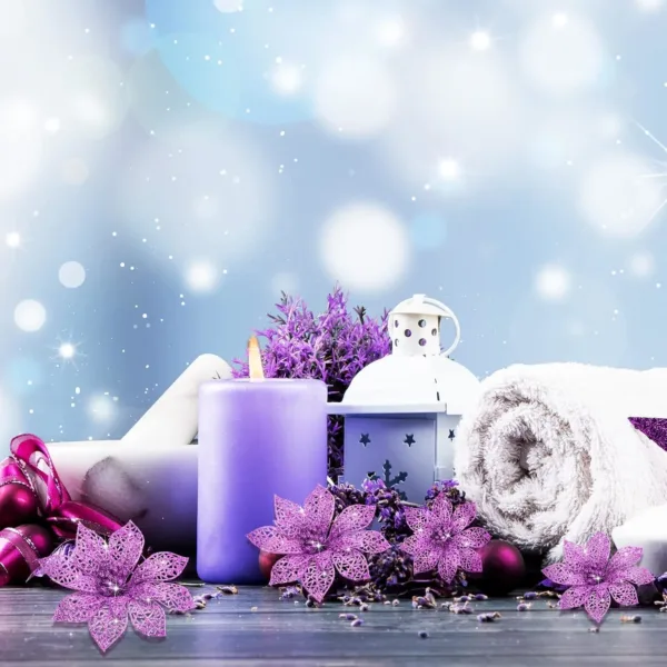 glitter poinsettia flowers 5