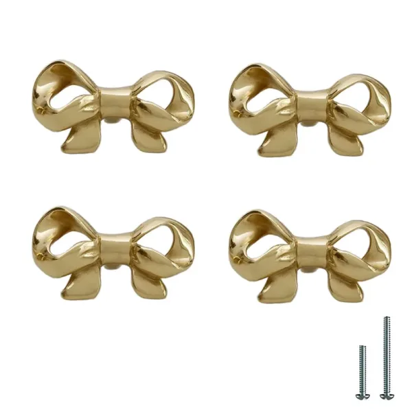 gold brass bow knobs 1