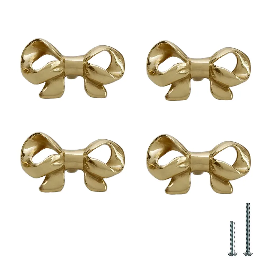 gold brass bow knobs 1