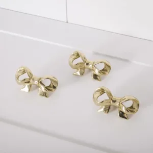 gold brass bow knobs 3