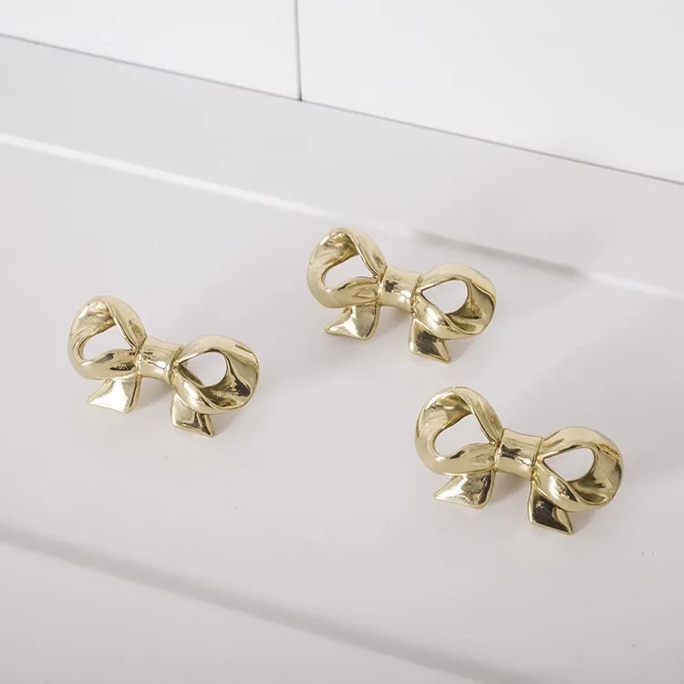gold brass bow knobs 3