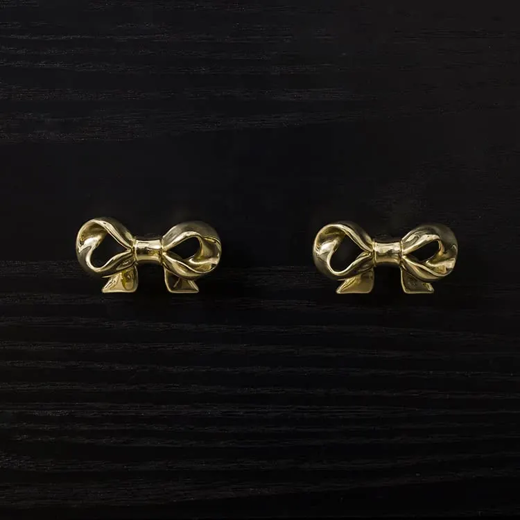 gold brass bow knobs 4