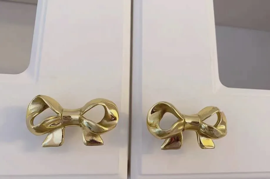 gold brass bow knobs 7