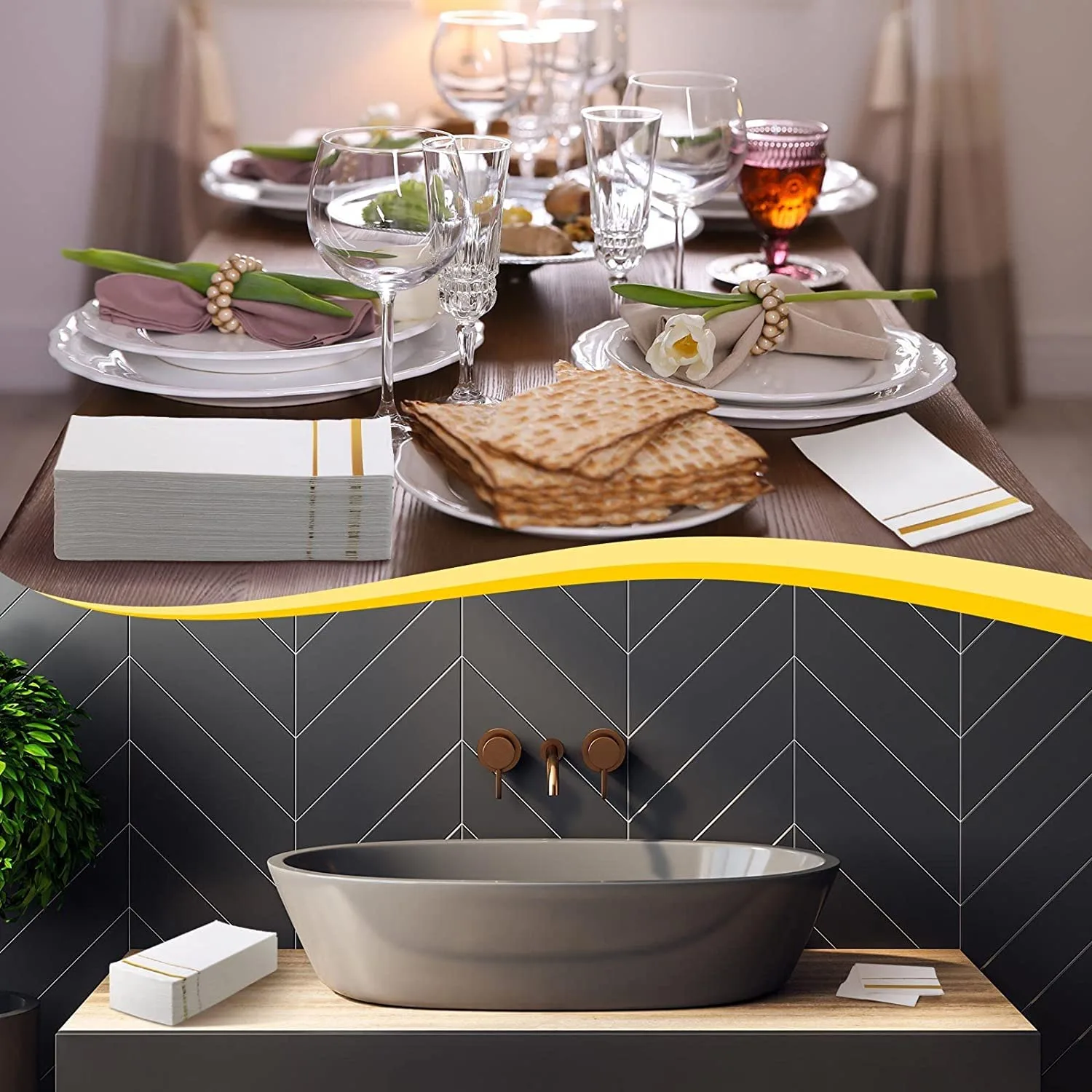 gold napkins disposable 5