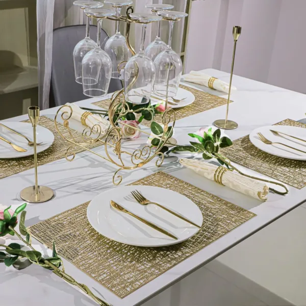 gold placemats set 2