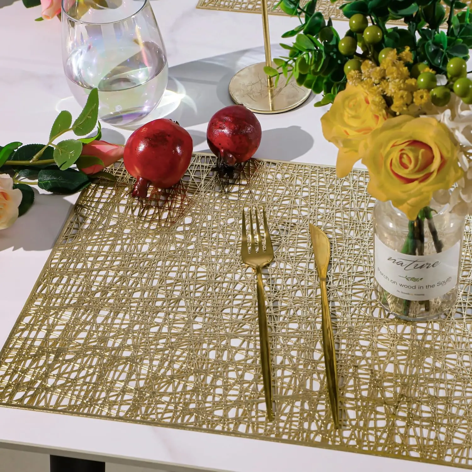 gold placemats set 5