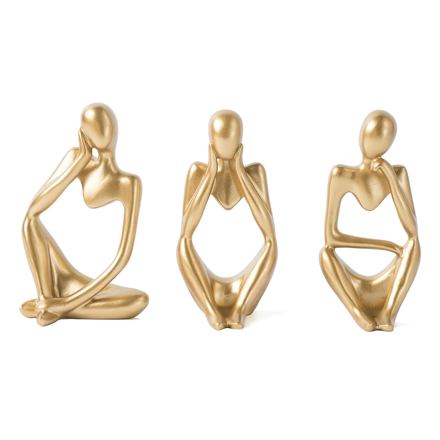 gold thinker statue set 1