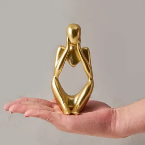 gold thinker statue set 4