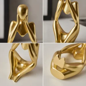 gold thinker statue set 7