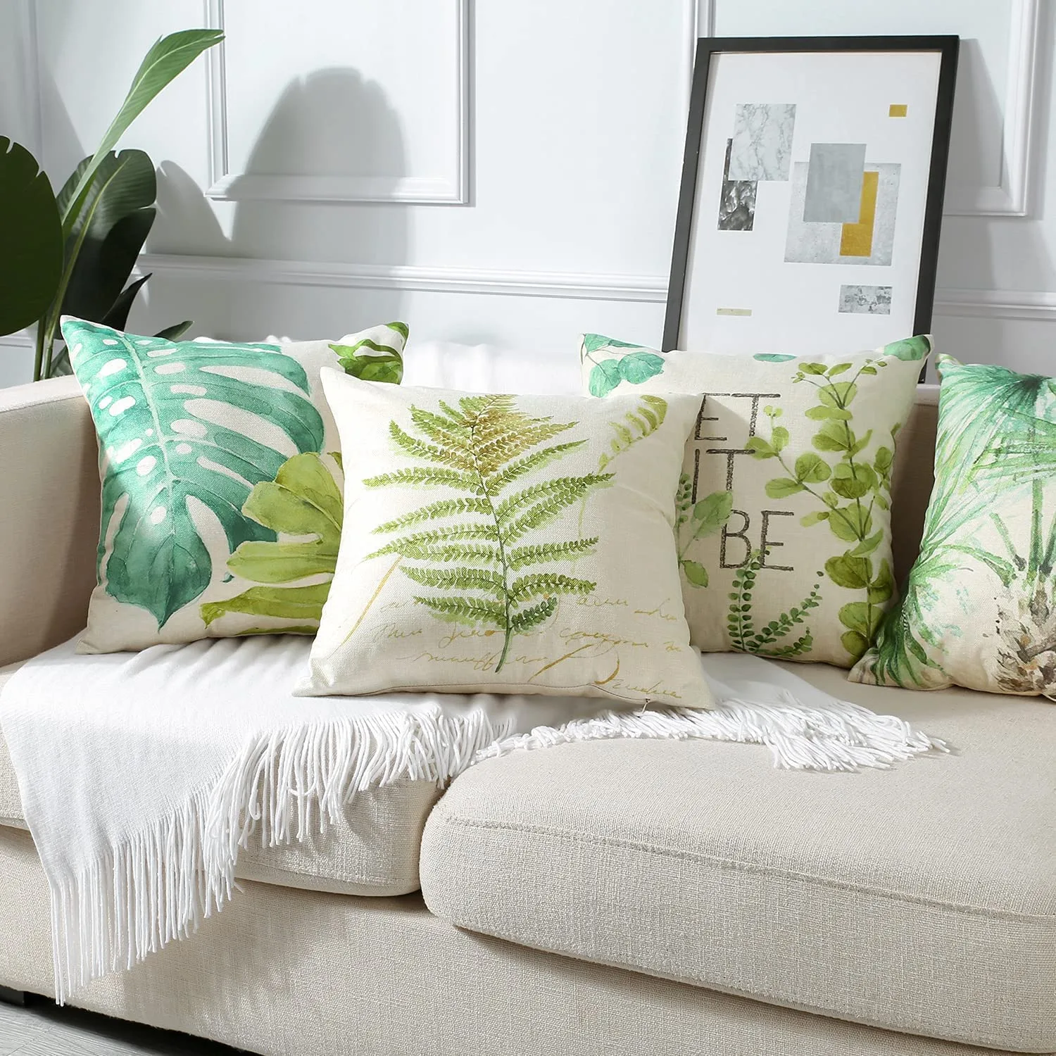 green leaf pillow covers 2