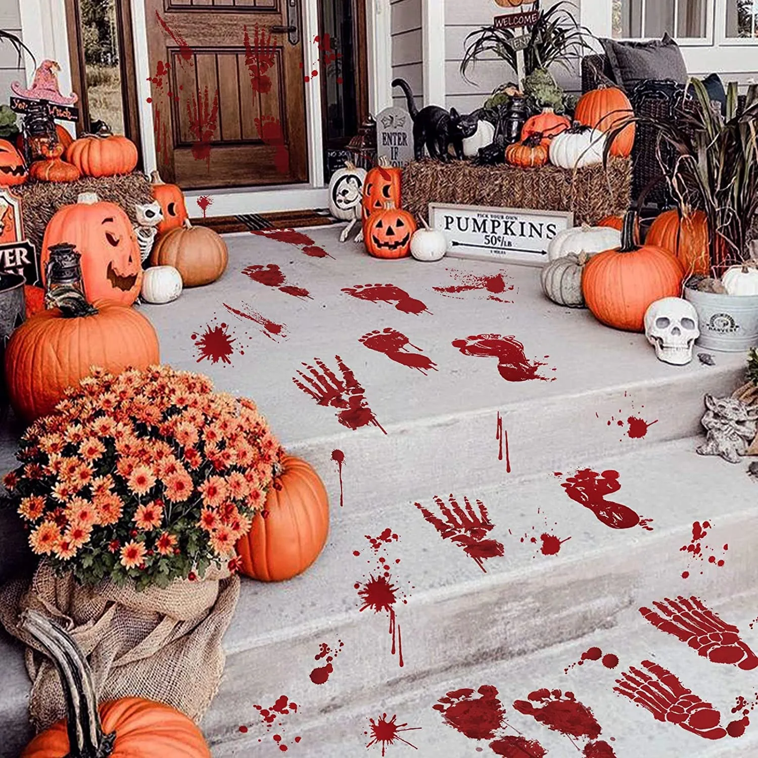 halloween decorations bloody handprint 1