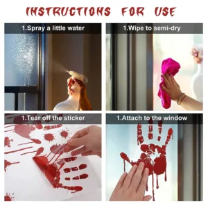halloween decorations bloody handprint 7