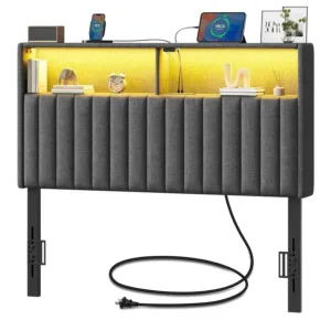 headboard storage usb led 1