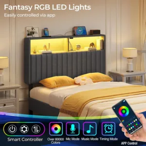 headboard storage usb led 4