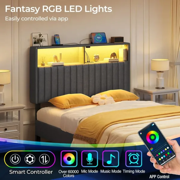 headboard storage usb led 4
