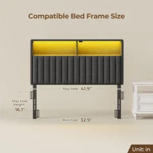 headboard storage usb led 7