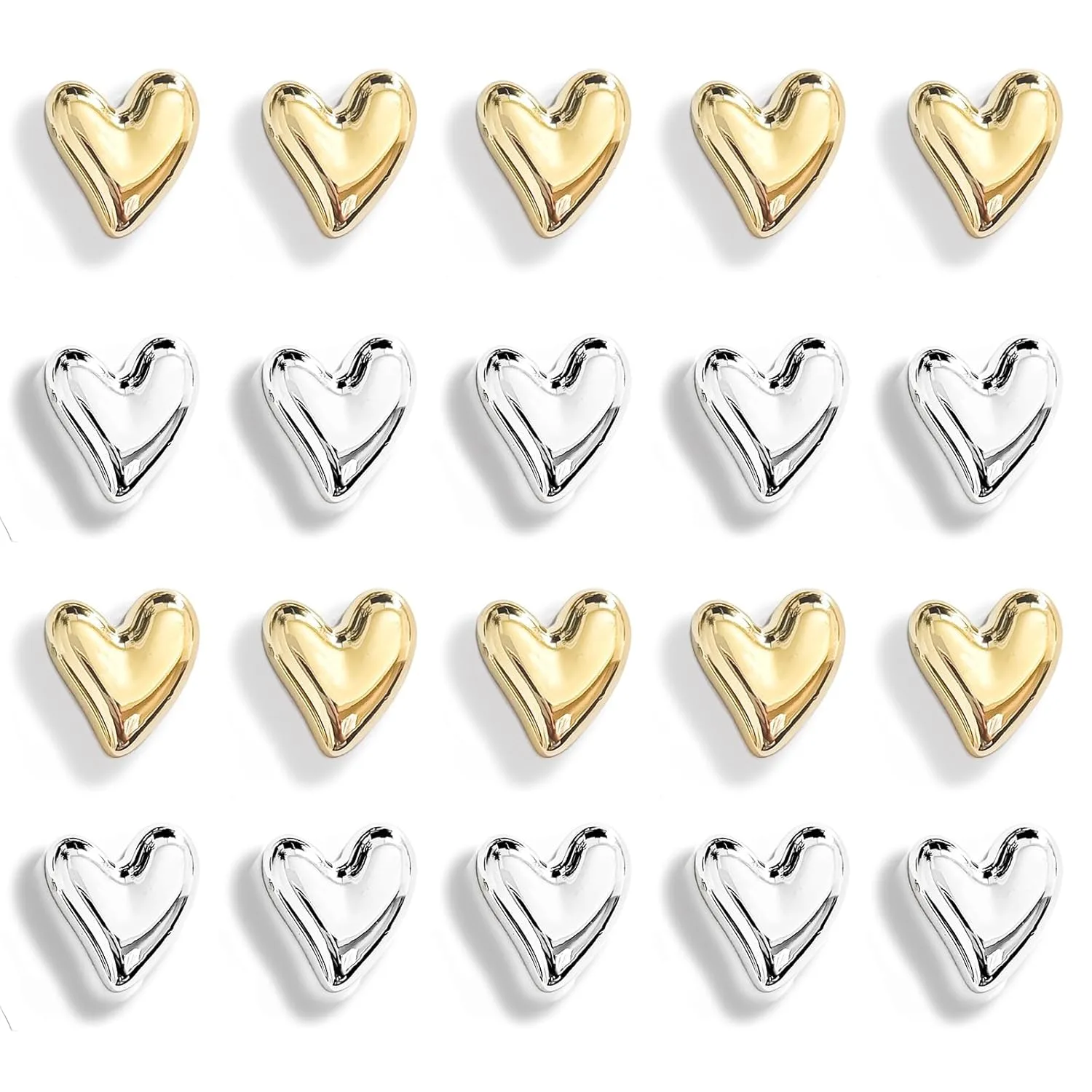 heart magnets fridge gold 1
