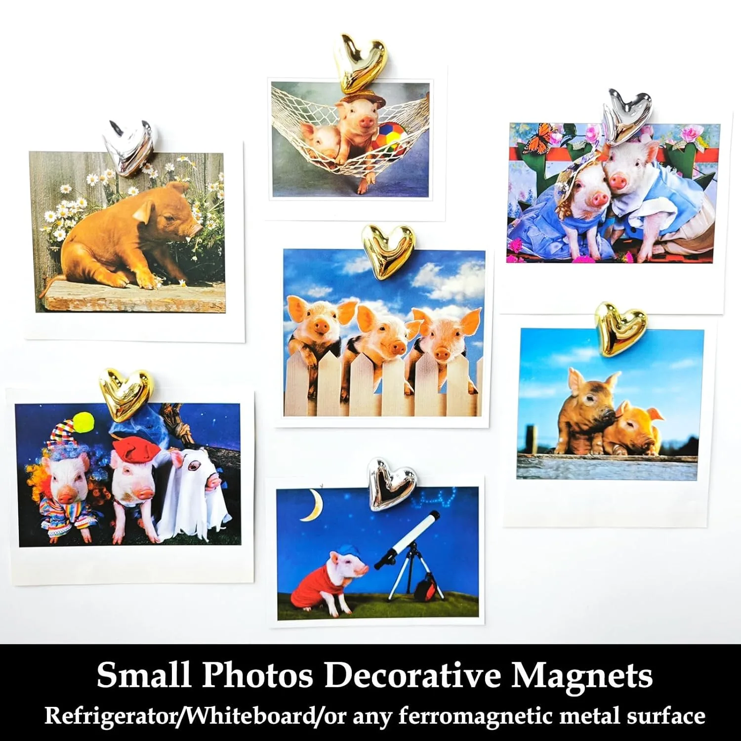 heart magnets fridge gold 4