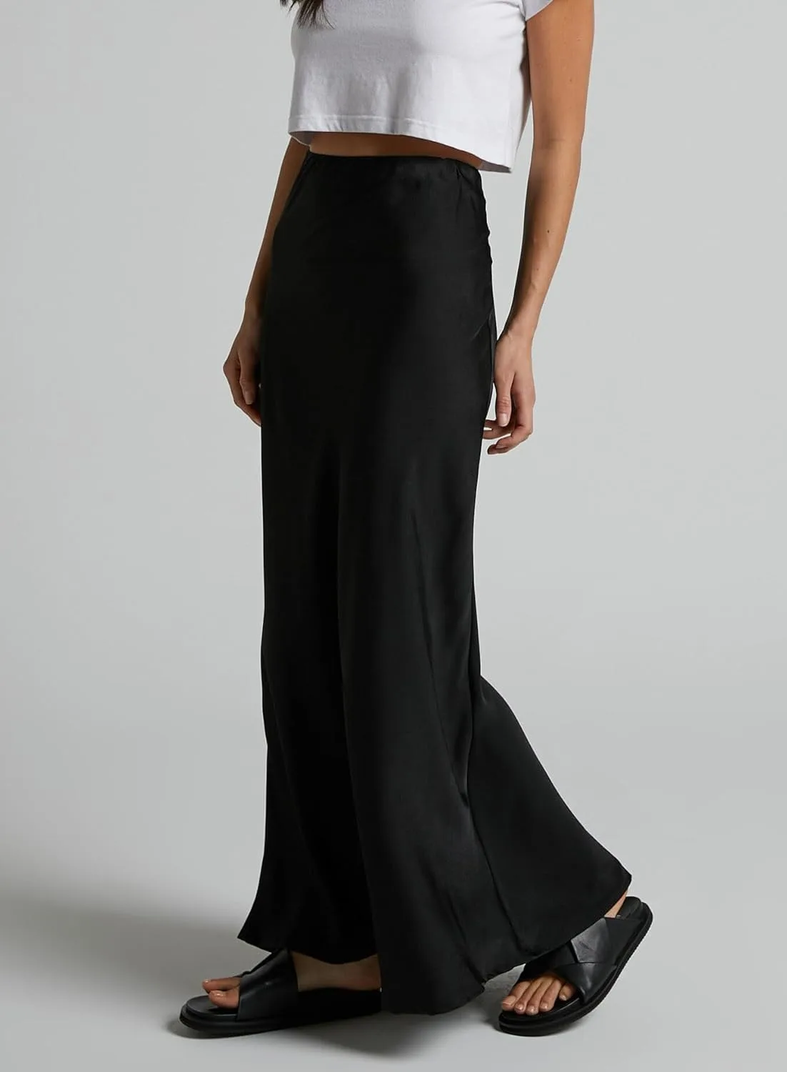 high waist satin skirt 3