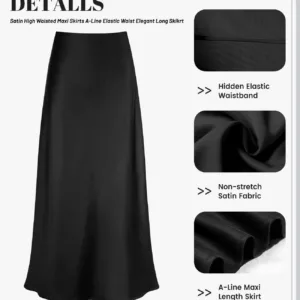 high waist satin skirt 4